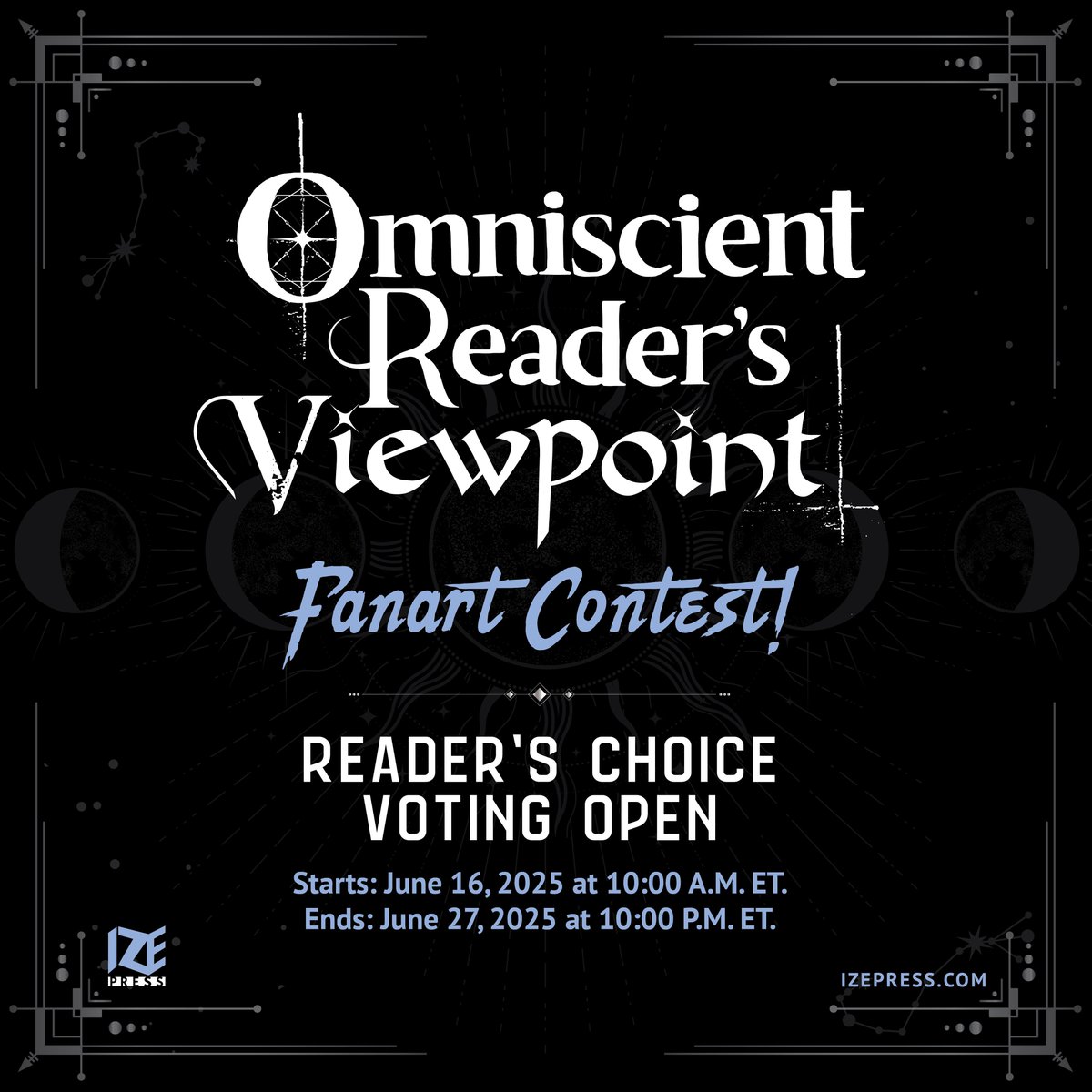 The #ORVFanArtContest Reader's Choice voting is now open! With over 300 entries, we've narrowed it down to 51 semi-finalists 😉. Constellations! Who will you sponsor?

One vote per person. Voting closes 6/27 @ 10pm ET

🔗 buff.ly/9BVQlJf

#ORV #OmniscientReadersViewpoint