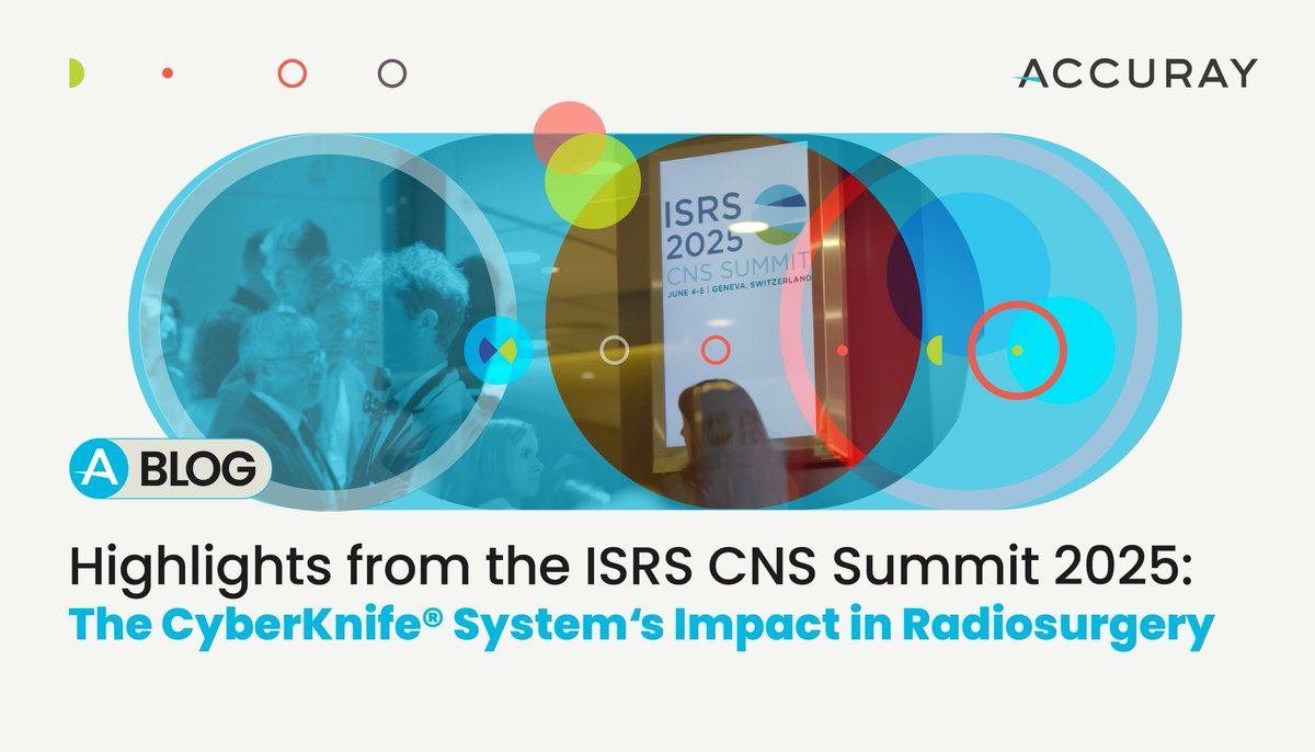 Accuray's tweet photo. Catch up on the research discussed at the #ISRS CNS Summit 2025. Read our latest #Accurayblog and watch interviews on radiosurgical experiences with the #CyberKnife System.
https://t.co/vWJPUDtgDs
#AccurayExpandRT @ISRSy https://t.co/uDQywoPLWa