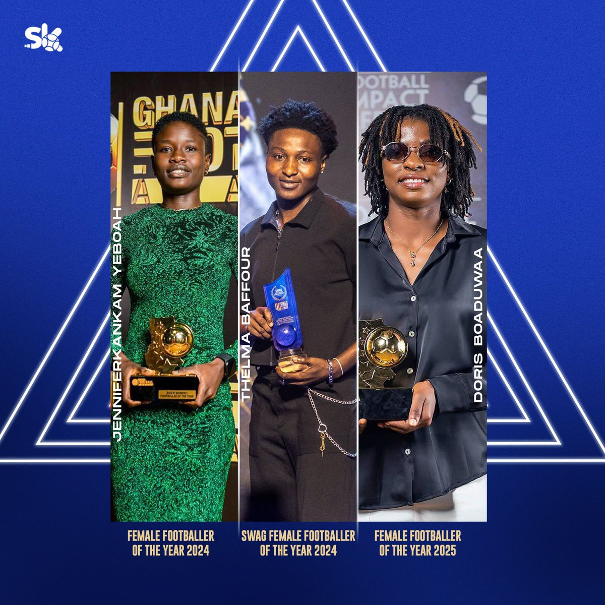 Three of our clients have been recognized in Ghana’s biggest sports awards schemes in the last two years. 

<a href="/JenniferKankam3/">Jennifer Kankam yeboah</a> x <a href="/ThelmaBaffour/">Thelma Baffour</a> x <a href="/BoaduwaaDoris/">Doris Boaduwaa 🔟</a> 

#WeBrandTheAthlete #SDMA 🎉
