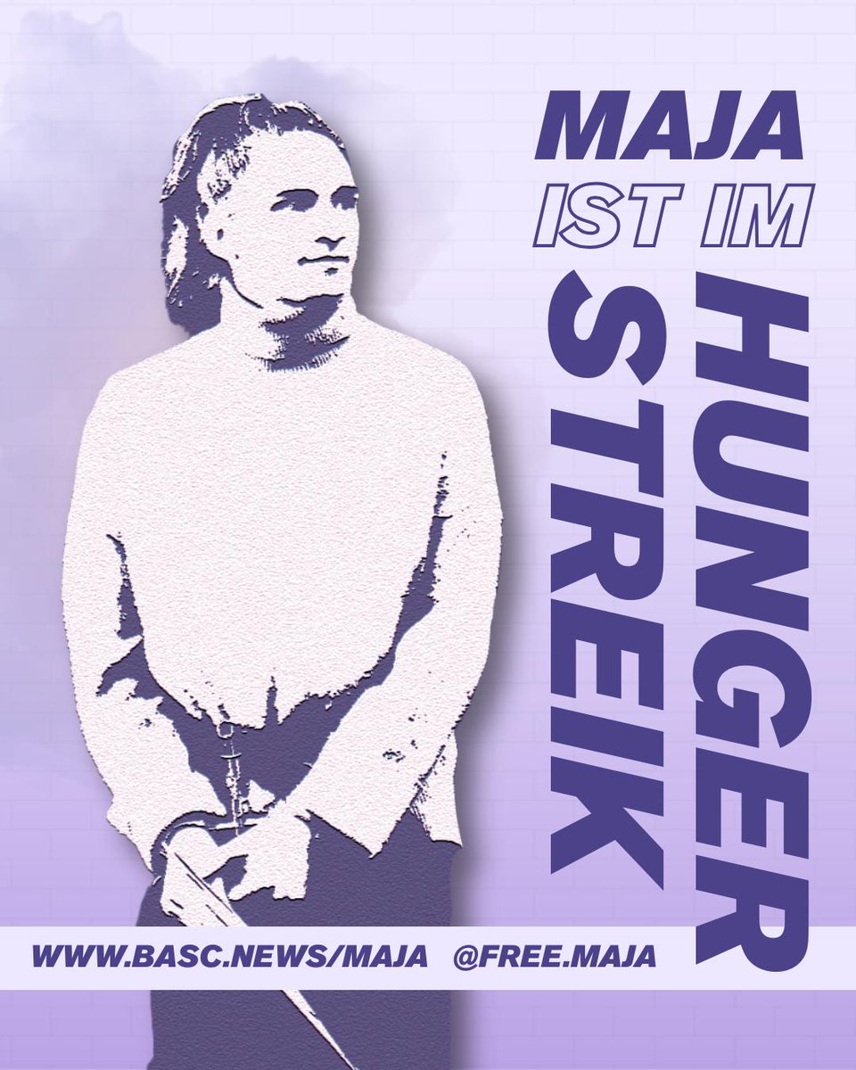 BASC161's tweet photo. Tagesberichte von Tag 8 bis Tag 10 von Majas Hungerstreik findet ihr nun auf unserem Blog. 

https://t.co/IZgaV2JqXS

#FreeMaja #FreeAllAntifas #NoExtradition #BudapestKomplex #Antifa https://t.co/tLAB2iqTeN