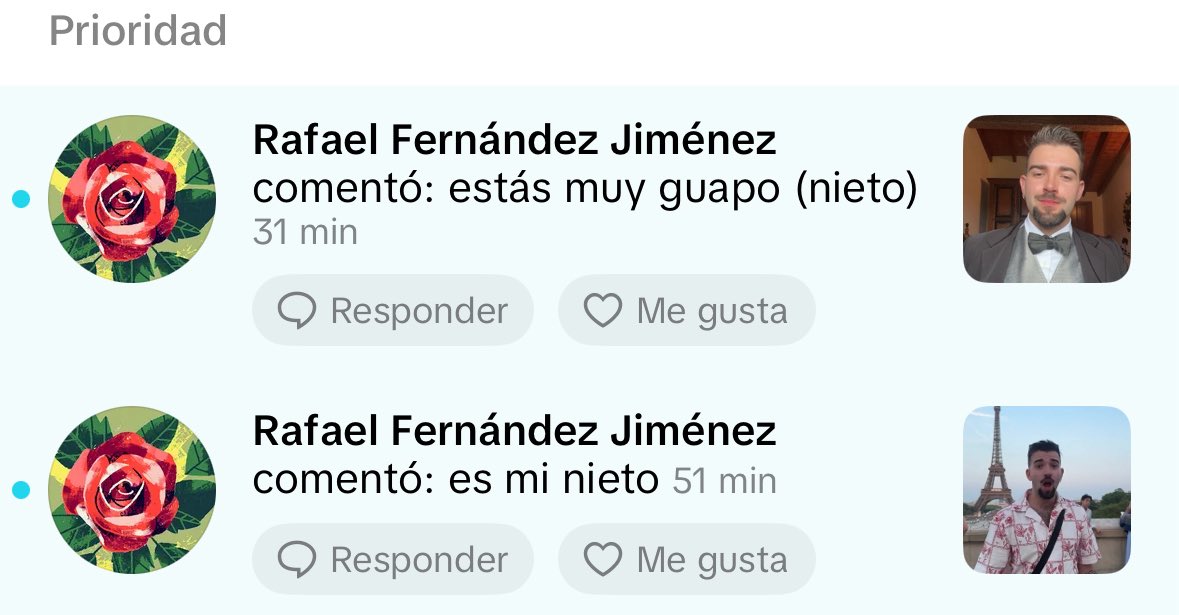 mi abuelo comentandome en los tiktoks que subo? me puedo morir de amor