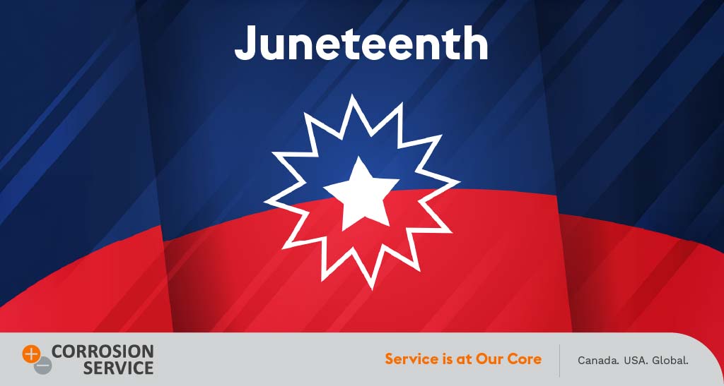 Happy #Juneteenth! Today we celebrate the end of slavery in the US and honor the resilience, strength, and contributions of Black Americans. Let's work towards equality, justice, and freedom for all. At Corrosion Service, we promote racial equity and fair treatment for everyone.
