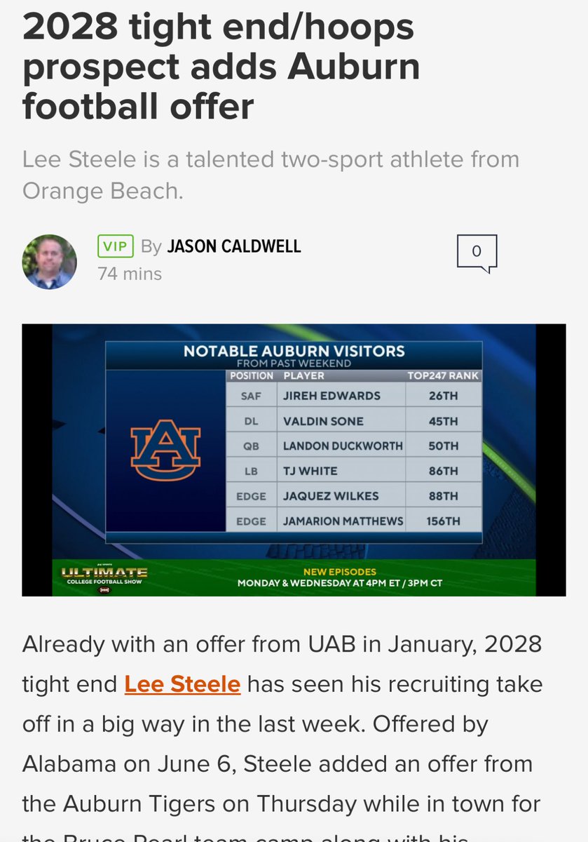 Thank you for the interview and write up!! <a href="/ITATJason/">Jason Caldwell</a> <a href="/247Sports/">247Sports</a>