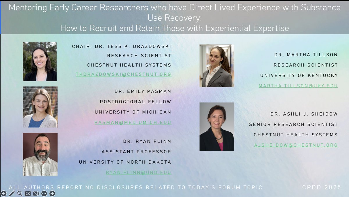 Excited to speak on a panel with mentors and colleagues about a topic very central to my own professional journey in health service psychology. Join us for the discussion at #CPDD25 in the Napoleon Ballroom today (June 16) at 1:45-3!