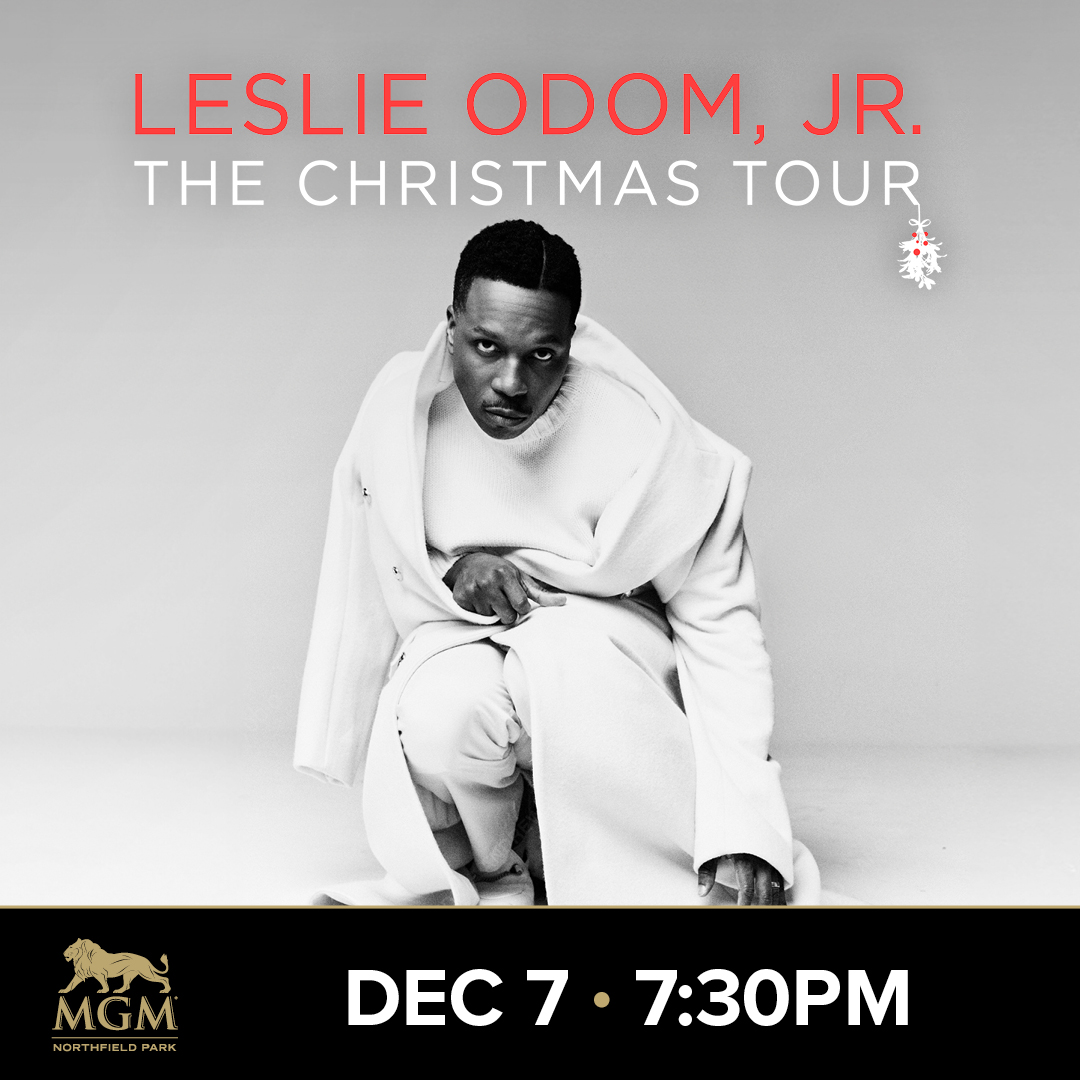 Leslie Odom Jr. is coming to Center Stage! The Tony Award-winning star of Hamilton is headed our way on Sunday, Dec 7.

TIX available this Wednesday (10AM): mgm.mgmnorthfieldpark.com/n31ubz7q