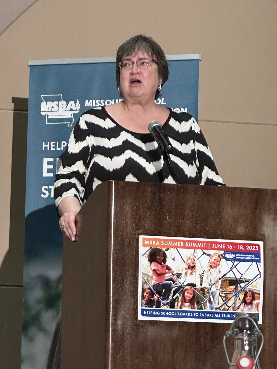 MissouriSBA's tweet photo. The 2025 MSBA Summer Summit is underway! 🎉
Jean Becker delivered an inspiring keynote packed with leadership insights and memorable stories, reminding us all why service and public education matter so much. #2025MSBA https://t.co/iQ88z8evvc