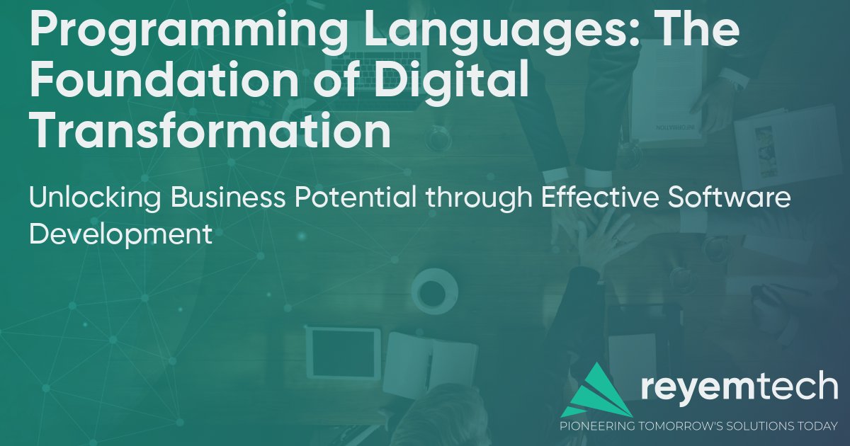 reyemtech's tweet image. 📰 New Article: Programming Languages: The Foundation of Digital Transformation
Unlocking Business Potential through Effective Software Development
Read the full article: reyemte.ch/g0f
#ReyemTech #TechInsights