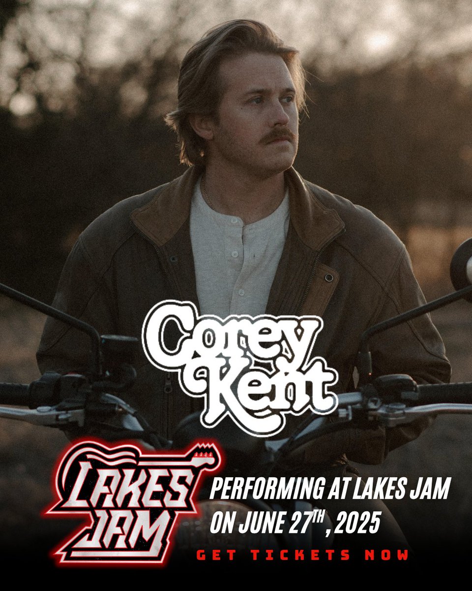 LakesJam's tweet photo. 🎶 Catch @coreykent at #LakesJam2025—Fri Jun 27, Brainerd Int’l Raceway (Busch Light Main Stage)! Spin his new tracks “Dodge a Bullet” & “Poster Child” now: https://t.co/mOOuXcFDHE 🎟 Tickets: https://t.co/y7LAO4GXf0 #CoreyKent #DodgeABullet #PosterChild #CountryMusicLive https://t.co/tNiNRAGBOm
