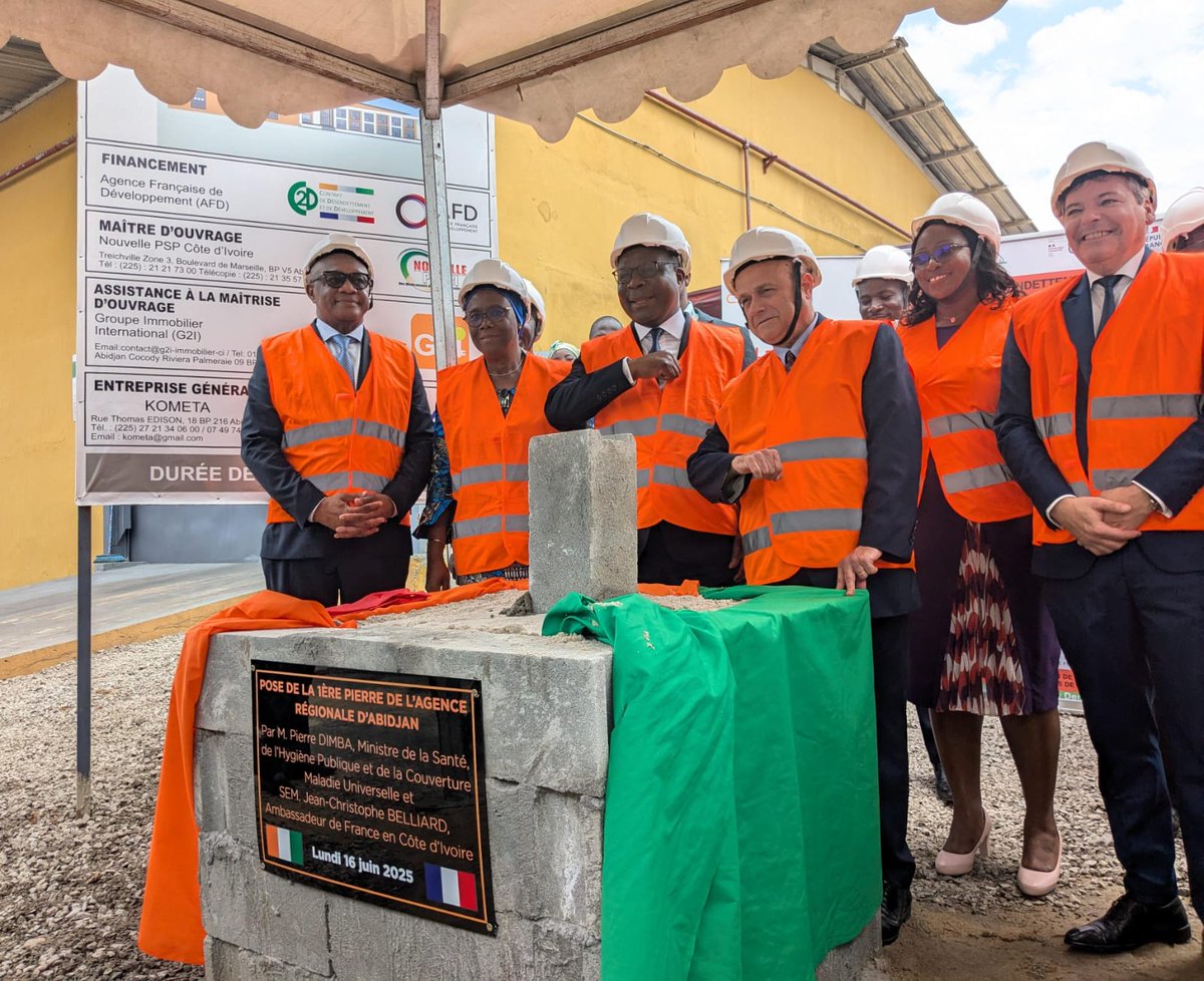 Côte d'Ivoire-France : Pose de la première pierre de l'Agence régionale de la Nouvelle Pharmacie de la Santé Publique en Côte d'ivoire (NPSP-CI) koaci.com/article/2025/0…