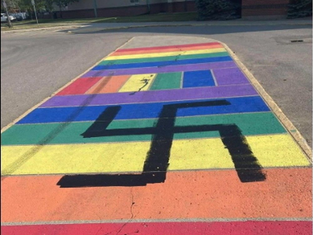 Sask. Pride group says swastika on Tisdale rainbow crosswalk 'more than just vandalism' bit.ly/45Wg5iH