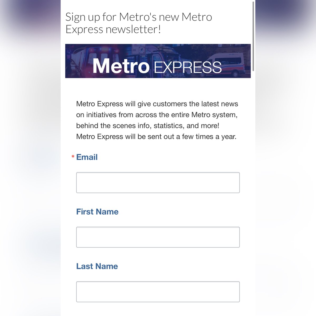 Have you signed up for the Metro Express Newsletter? 📥 Get exclusive updates, interesting facts, and more delivered straight to your inbox: wmata.com/MetroExpress