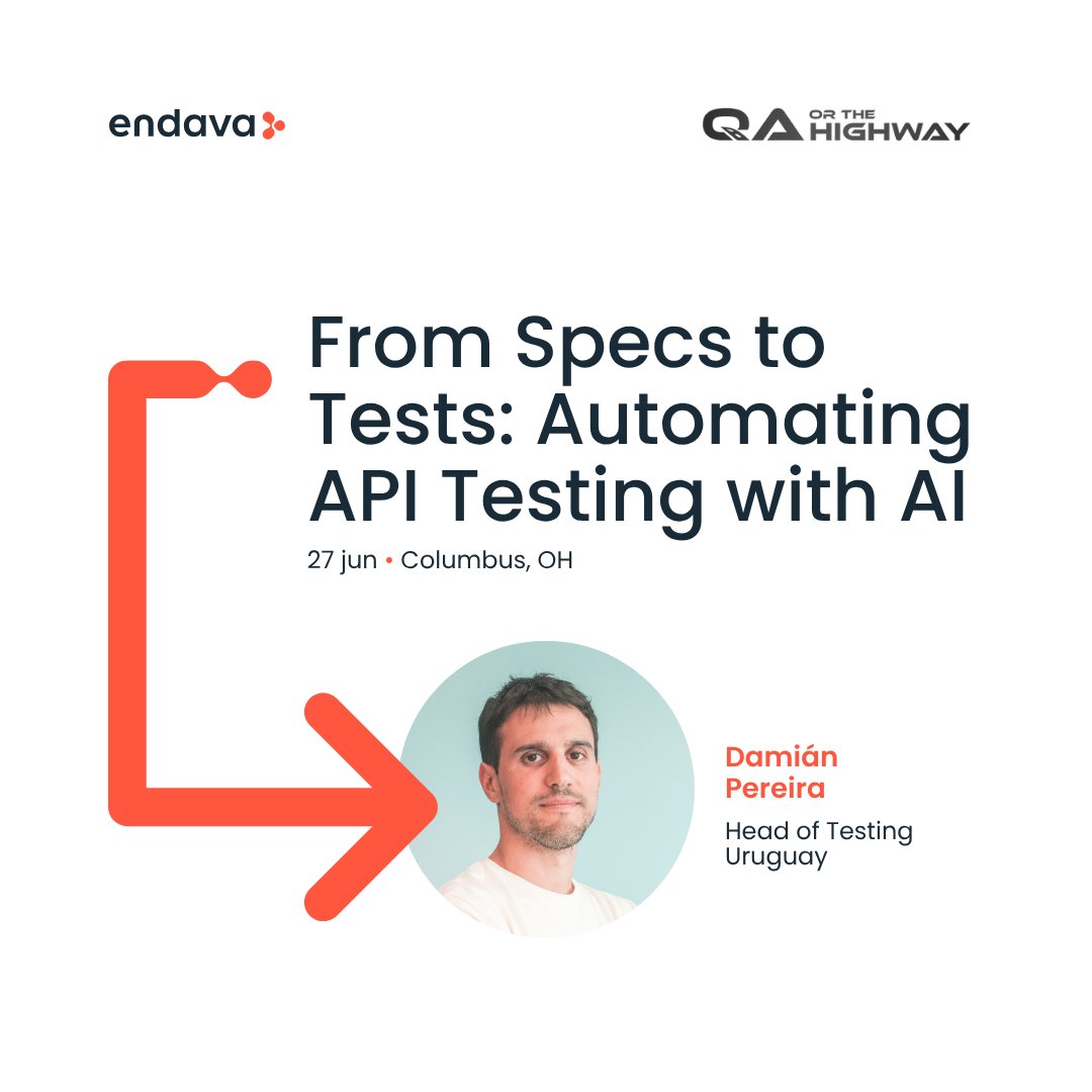endavalatam's tweet photo. Nuestro Head of Testing en Uruguay, @damianpereira86, será speaker en @QAorTheHighway. En su charla, hablará sobre cómo la IA está cambiando el testing de APIs: menos esfuerzo manual, más cobertura y confianza.

Más info 🔗https://t.co/FnrqiVqS13
#Testing #QACommunity #AITesting https://t.co/0m6v3oVhOr