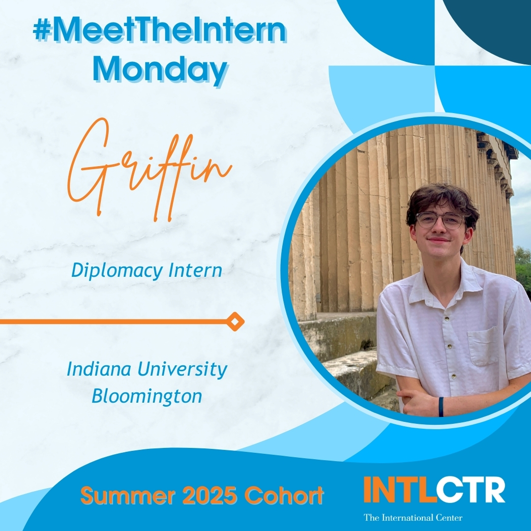 INTLCTR's tweet image. On this #MeetTheInternMonday, please join us in welcoming Griffin Chesebrough! He is a rising junior at @IndianaUniv!
Click to read about why he chose The #INTLCTR and his bucket list travel destination!
