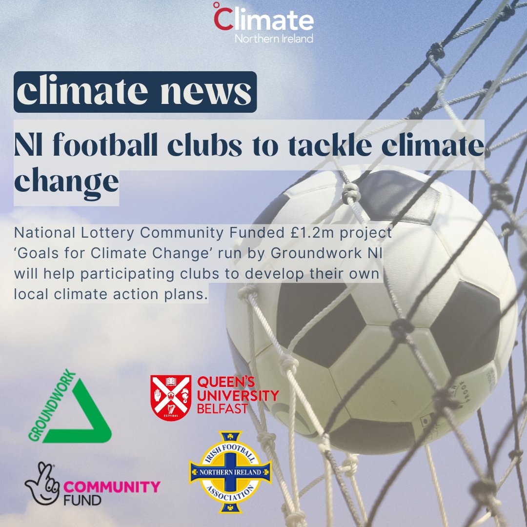 ClimateNI's tweet image. ⚽ Goals for Climate Change&apos; will enable participating clubs to develop their own local climate action plans to include moves such as reducing single-use plastic and planting trees.

💚 The £1.2M project is being run by Groundwork NI in partnership with the Irish Football…