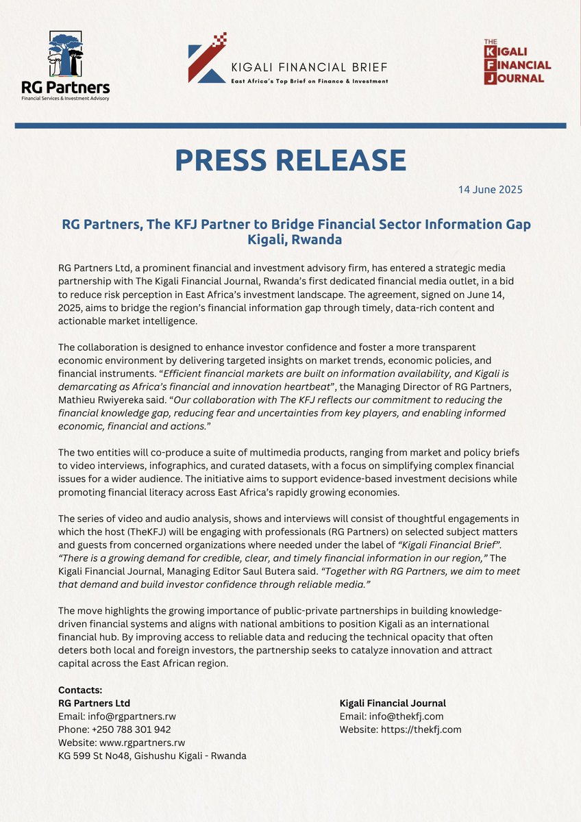 RGPartnersLtd's tweet photo. OFFICIAL PRESS RELEASE : ANNOUNCEMENT OF MEDIA PARTNERSHIP WITH @TheKFJournal https://t.co/QikYQedcyG