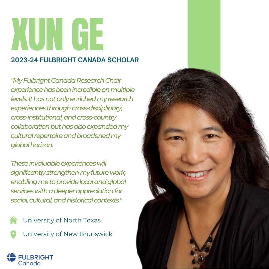 For scholars like Xun Ge, the Fulbright experience leads to stronger research, broader perspectives, and long-lasting global connections.

Pursue opportunities to research and collaborate in Canada through the U.S. Scholars Program. Apply by Sept 15: ow.ly/UN2a50W2WFr
