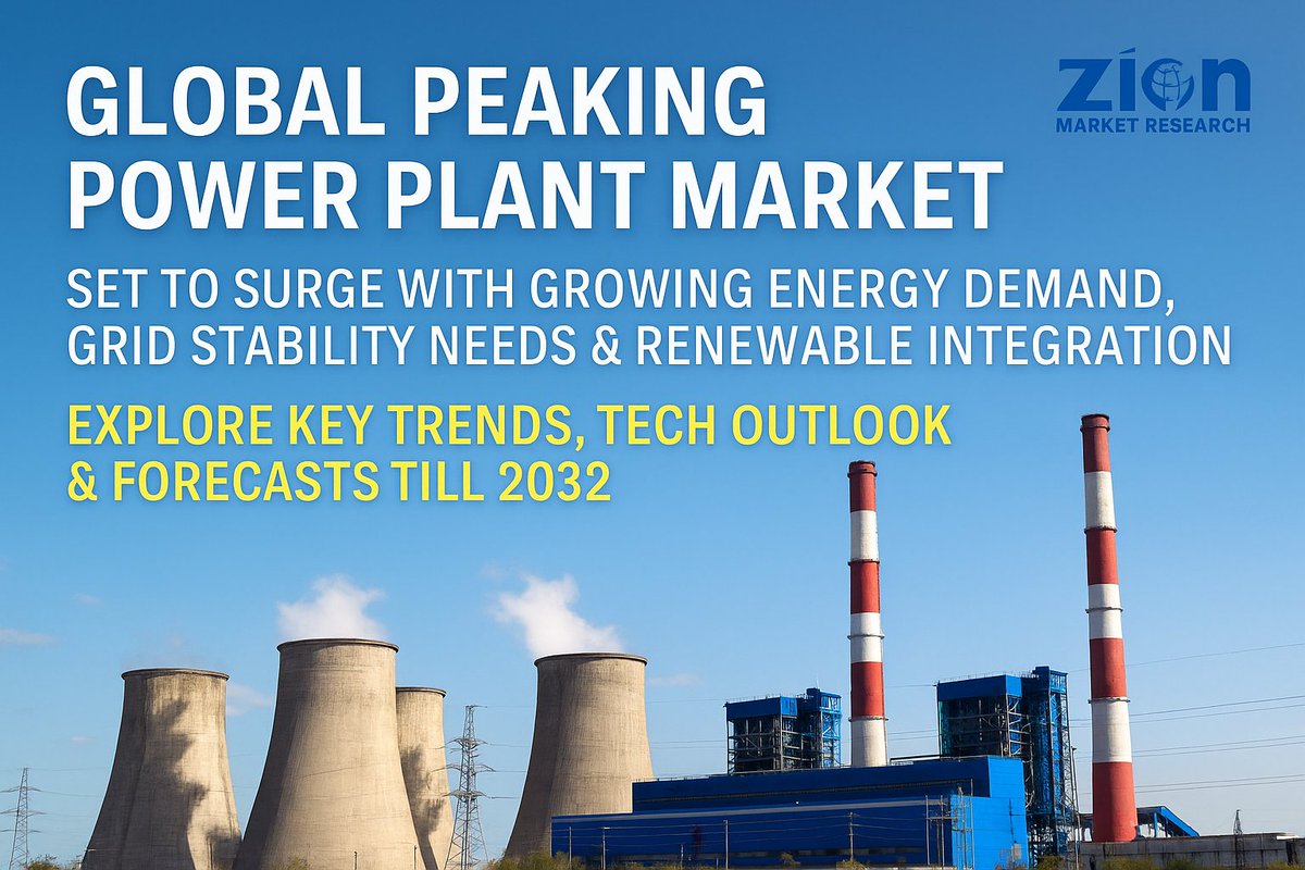 The Global Peaking Power Plant Market is set to surge with growing energy demand, grid stability needs &amp; renewable integration.

Explore key trends, tech outlook &amp; forecasts till 2032. bit.ly/3TqnsaJ

#EnergyMarket #PowerPlant #PeakingPower  #ZionMarketResearch