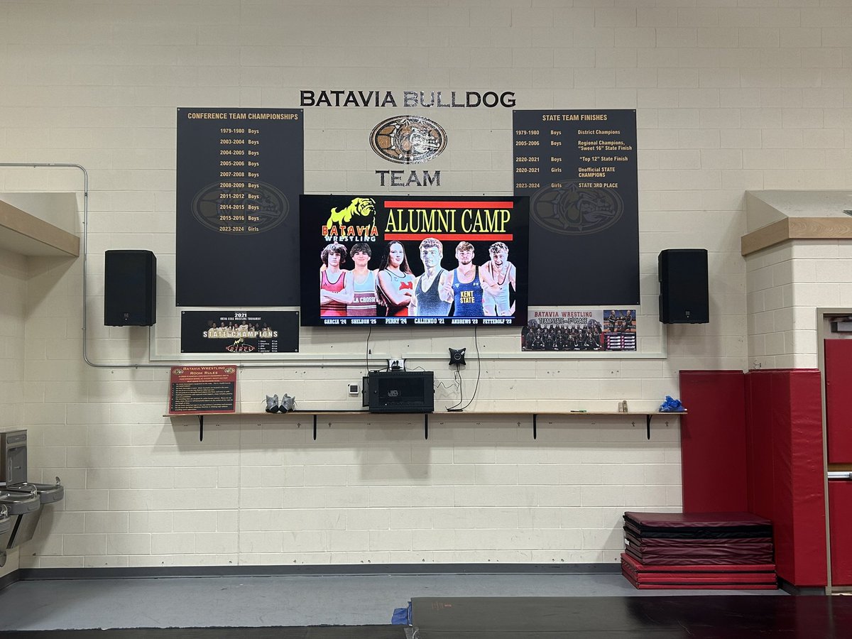 Batavia Wrestling (@bataviawrestler) on Twitter photo Day 1 of Alumni Camp  and our new TV is up and running! Huge thanks to the Batavia Wrestling Club and BHS Maintenance Staff for making this happen! Day 1 of Alumni Camp  and our new TV is up and running! Huge thanks to the Batavia Wrestling Club and BHS Maintenance Staff for making this happen!