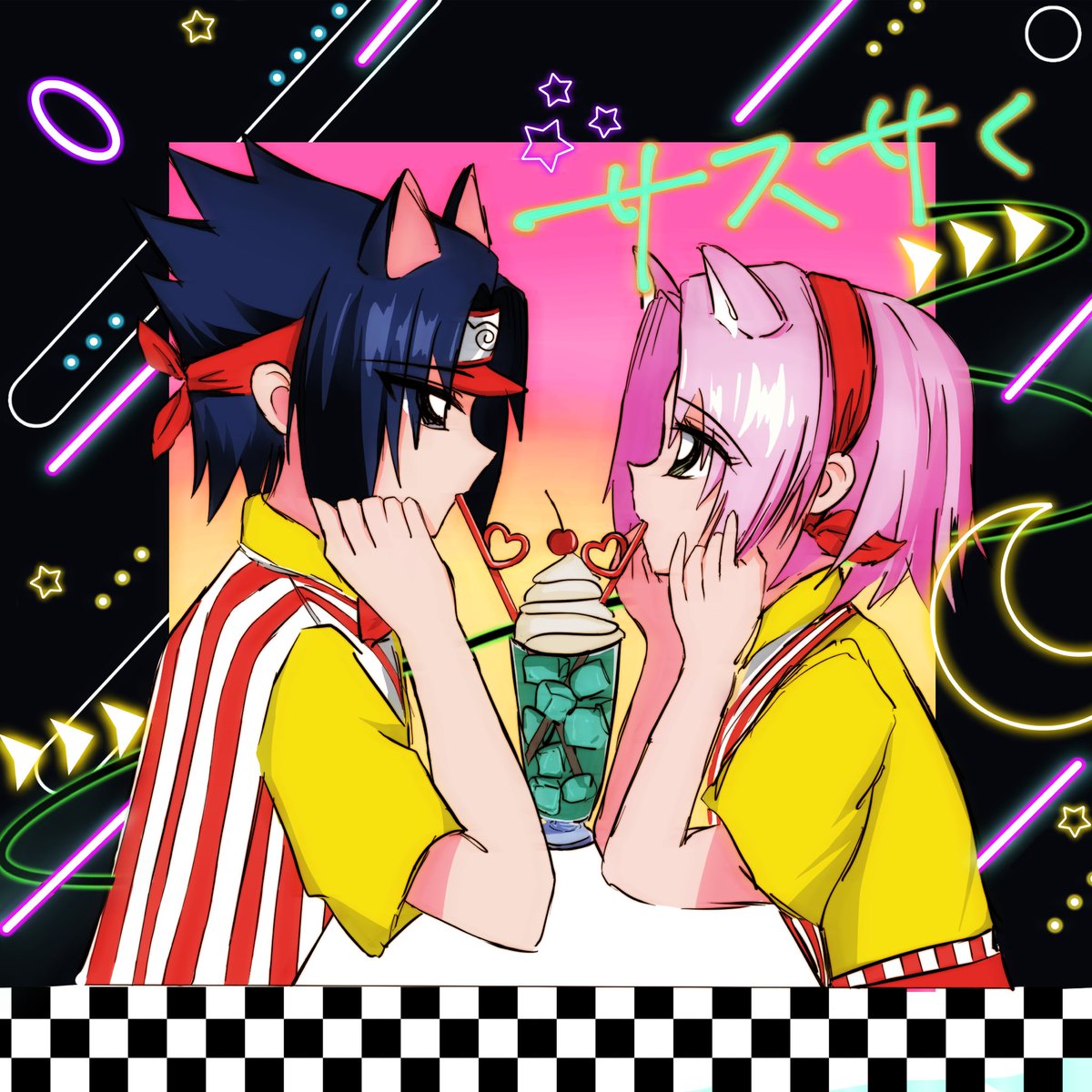 kkguring's tweet photo. #サスサク #Sasusaku  working (dating) at fast food restaurant🥤 https://t.co/GjOo1Yuyou