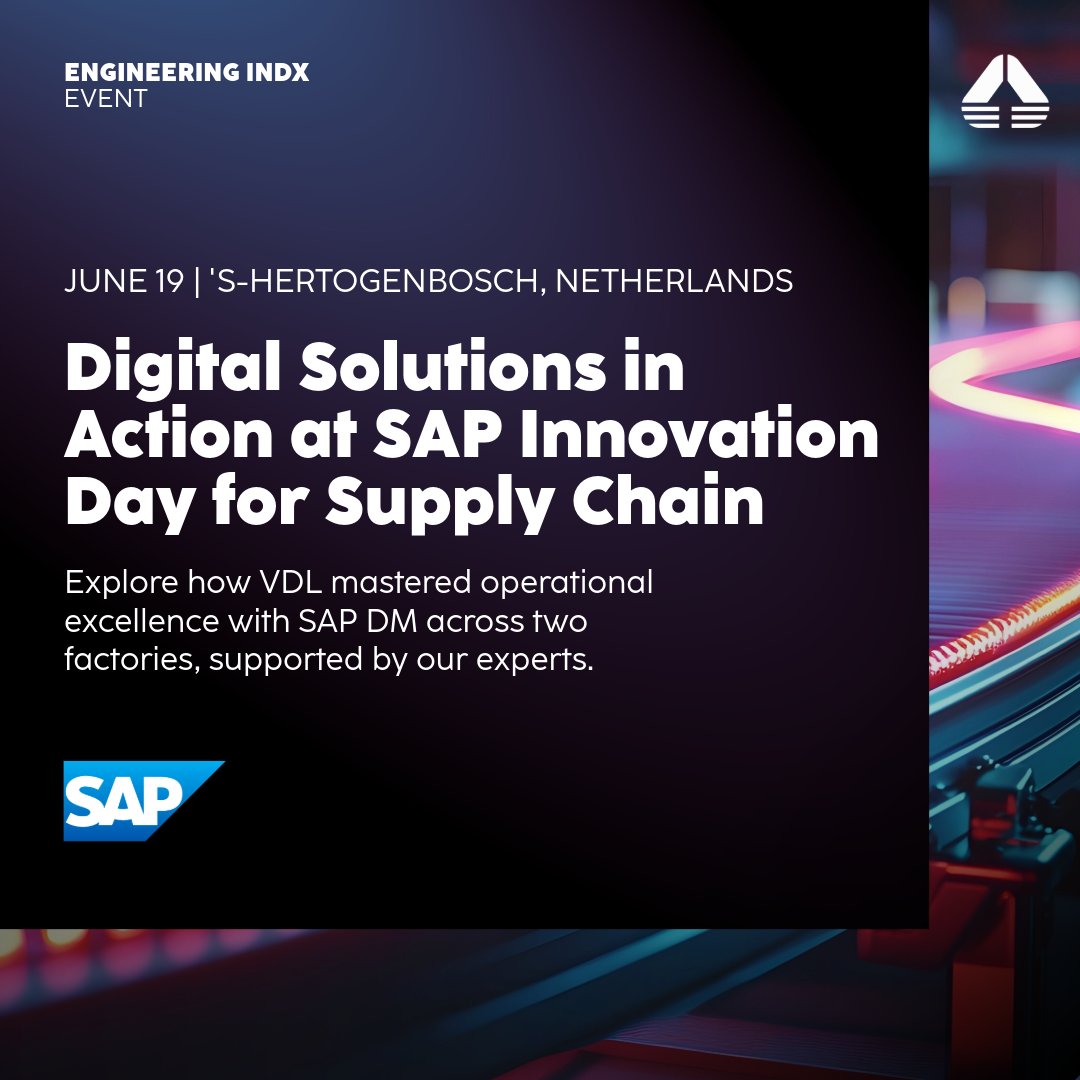 Engineering Industries eXcellence (@engineeringindx) on Twitter photo We’re heading to SAP Innovation Day! Join our session with VDL on how #SAP Digital Manufacturing is powering real-world factory transformation. Let’s connect in person and talk #supplychain innovation. ✨🔍
Register now: indx.com/en/event-items…
<a href="/EngineeringSpa/">ENGINEERING GROUP</a> @EngineeringBr We’re heading to SAP Innovation Day! Join our session with VDL on how #SAP Digital Manufacturing is powering real-world factory transformation. Let’s connect in person and talk #supplychain innovation. ✨🔍
Register now: indx.com/en/event-items…
<a href="/EngineeringSpa/">ENGINEERING GROUP</a> @EngineeringBr
