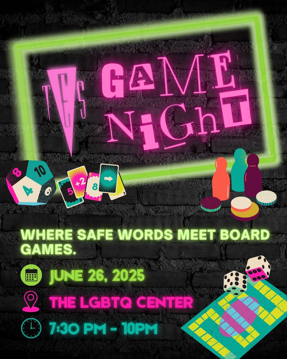 🎲 TES Game Night Social! 🎉 Join us Thurs, June 26 for board games &amp; fun with friends in a relaxed, non-judgmental environment. All welcome! Bring your faves or play ours. Register to help us plan!