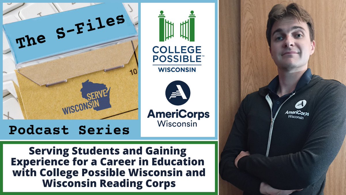 ServeWisconsin's tweet image. Looking for positive story on how @AmeriCorps service can make a difference for students & provide experience for future career?
Check out latest The S-Files episode about AmeriCorps service by Jon Goltz with @CollPossibleWI & WI @reading_corps
EPISODE: servewisconsin.transistor.fm/episodes/servi…