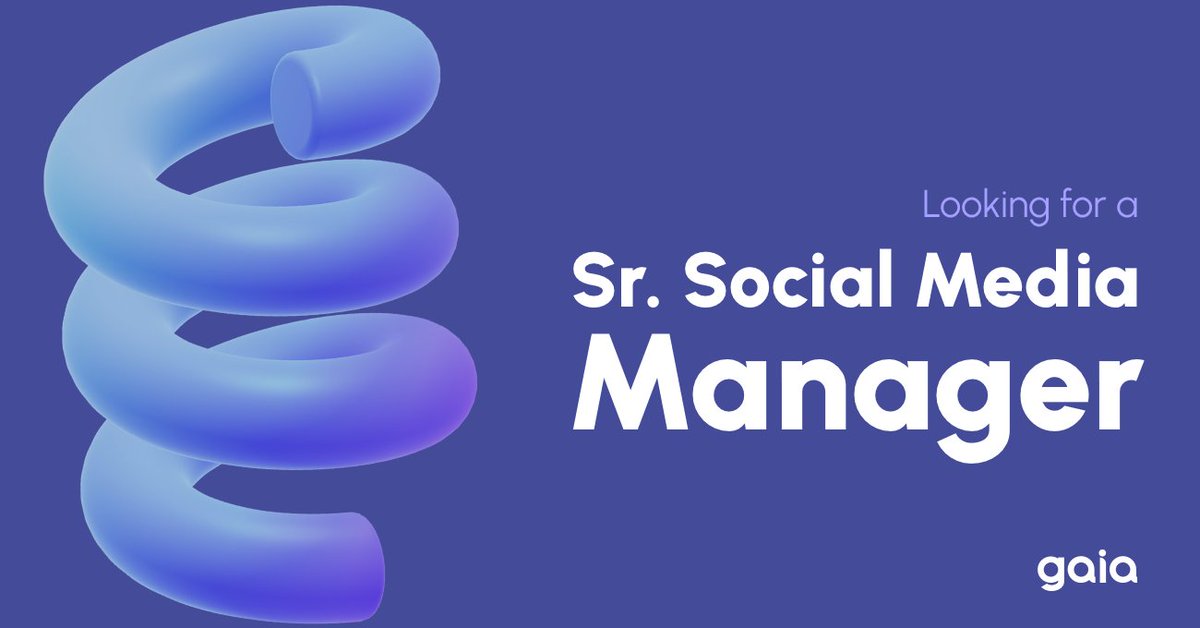 [İş İlanı] GAIA, Sr. Social Media Manager Arıyor!
bigumigu.com/is-ilani/gaia-…
