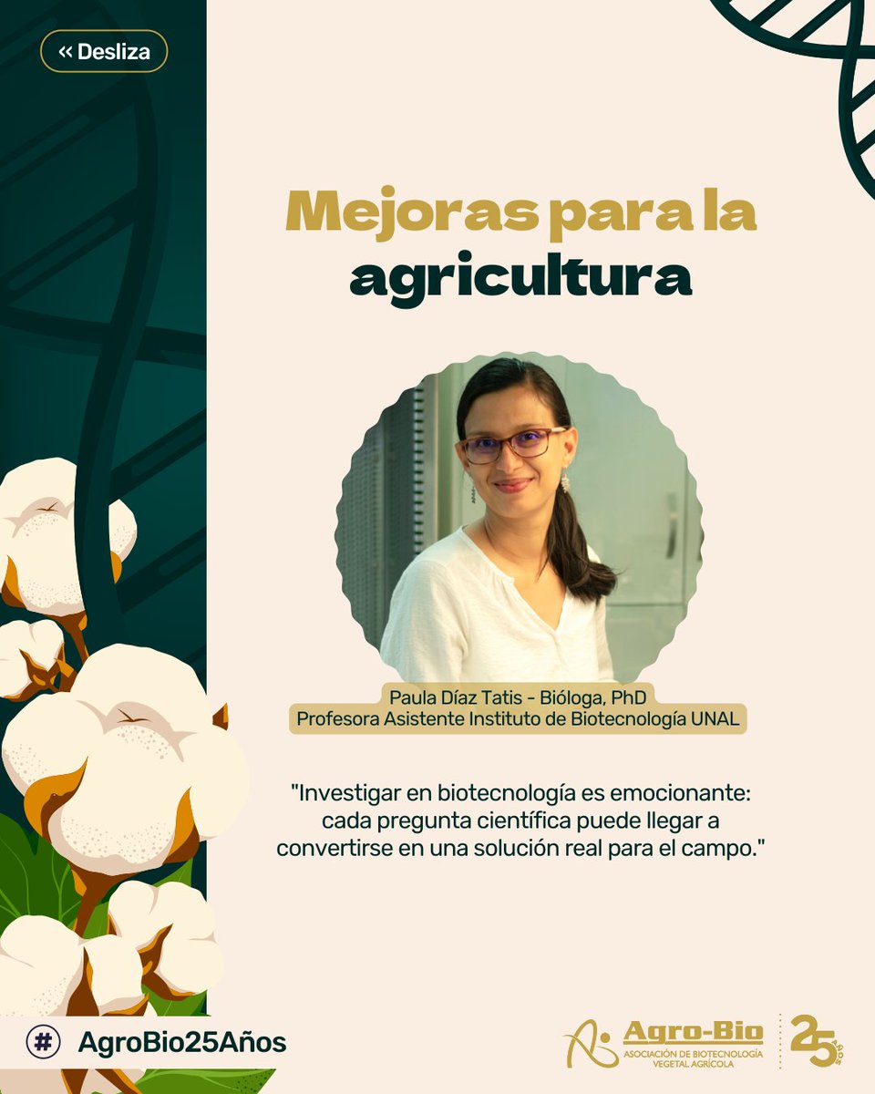 Agrobio_andina's tweet image. 👩🔬👨🔬¿Qué impulsa a quienes trabajan con #biotecnología? ¡Feliz día a ustedes!
3 biotecnólogas nos cuentan qué las inspira a transformar el agro desde la ciencia 🌾Cuando el conocimiento se alinea con el propósito, nacen soluciones que cambian vidas.
Conócelas y comparte 👇