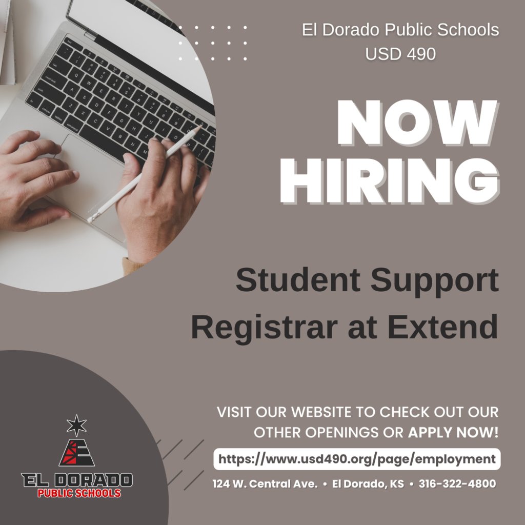 We want YOU to become #PartOfThePride! We are looking for a Student Support Registrar at our Extend Campus. Please visit our website to learn more and apply today! usd490.org/page/employment