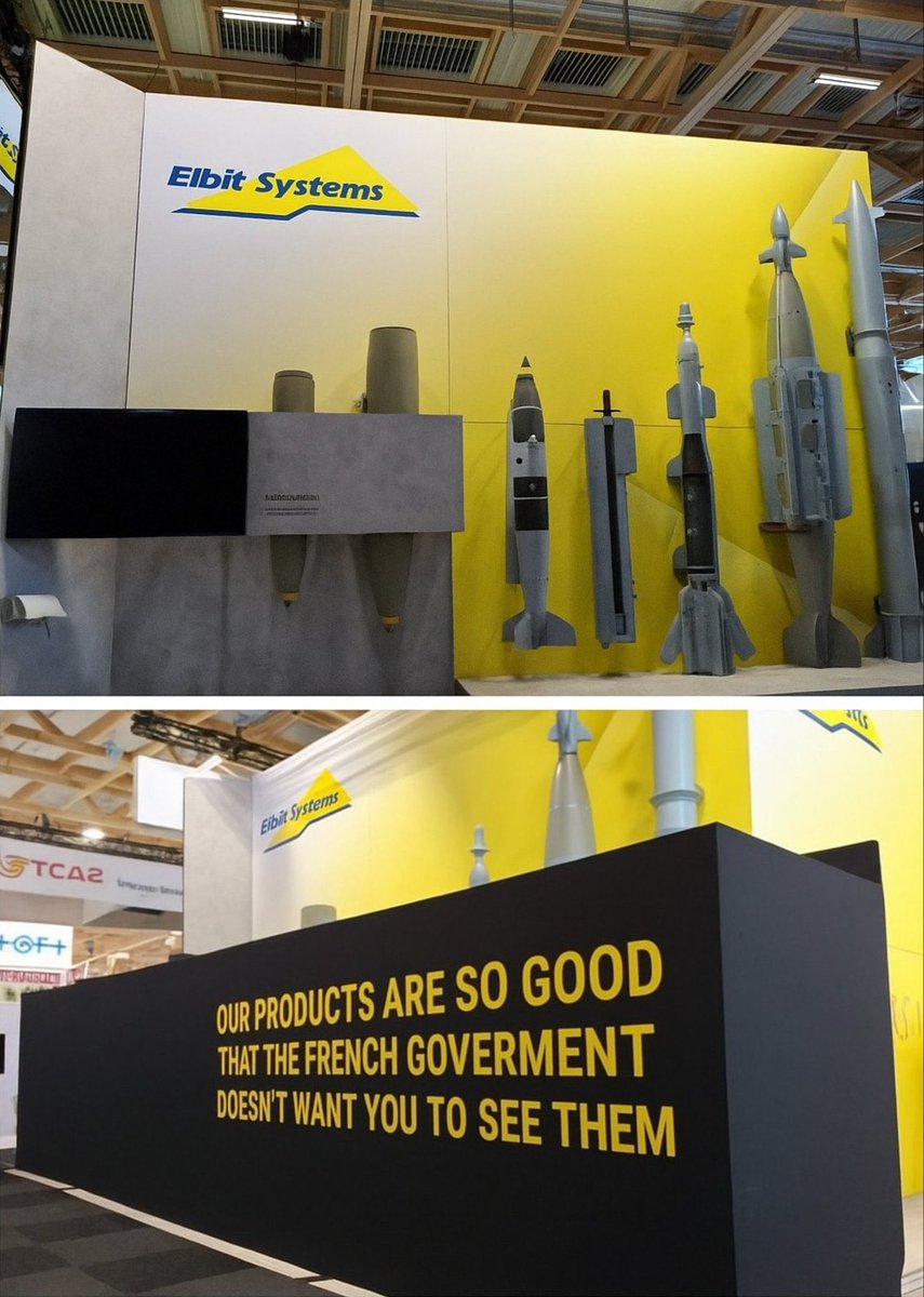 Ella Travels (Ella Kenan) (@ellatravelslove) on Twitter photo Israel's booth on the Paris air show after Macron didn't let Israel present.
<a href="/ItaiCellier/">Itai CELLIER</a> Israel's booth on the Paris air show after Macron didn't let Israel present.
<a href="/ItaiCellier/">Itai CELLIER</a>