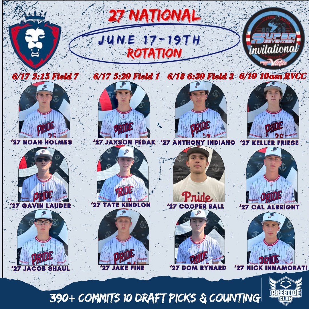 NEPridebaseball (@nepridebaseball) on Twitter photo This weeks Pitching Rotations for <a href="/DiamondNationNJ/">Diamond Nation</a> Super 17
Our teams are Tuesday-Thursday
#lionsquad #evoarmy This weeks Pitching Rotations for <a href="/DiamondNationNJ/">Diamond Nation</a> Super 17
Our teams are Tuesday-Thursday
#lionsquad #evoarmy