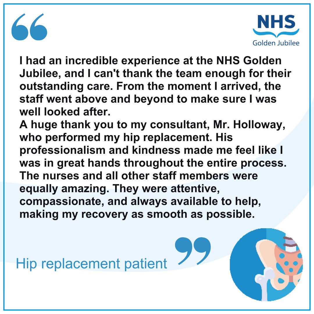 NHS Golden Jubilee (@jubileehospital) on Twitter photo Thank you so much to this patient for their feedback!
We are grateful to everyone sharing their experience, which helps us improve our services for all of our patients 🙌
If you would like to share your feedback with us, leave a comment below or đź“§ comms@gjnh.scot.nhs.uk Thank you so much to this patient for their feedback!
We are grateful to everyone sharing their experience, which helps us improve our services for all of our patients 🙌
If you would like to share your feedback with us, leave a comment below or đź“§ comms@gjnh.scot.nhs.uk
