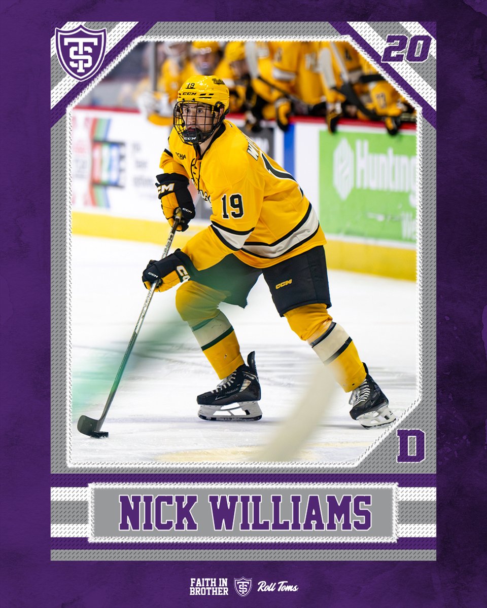 🟣Back in the State of Hockey⚪️

Edina, Minn. native Nick Williams will be bolstering our blue line in 2025-26

#RollToms | #FidesInFratrem