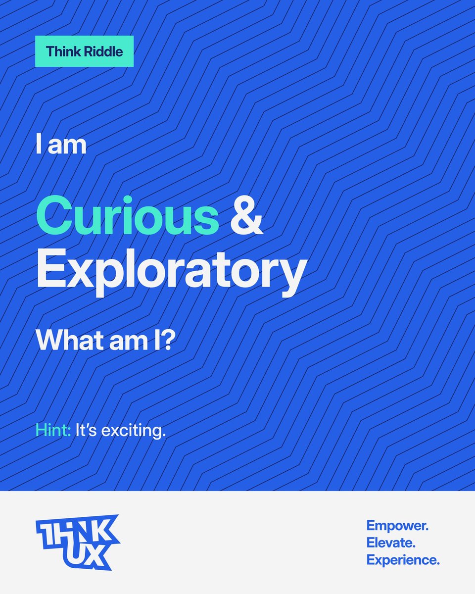 thinkUX_ng's tweet image. It's curious 🤔
It's exploratory exploratory
What is it? 🔥
#riddle #thinkux #anticipate