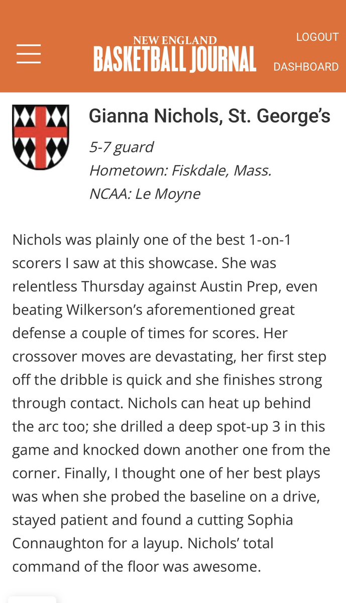 Gianna Nichols (@giannamnichols) on Twitter photo Thank you <a href="/nehoopjournal/">New England Basketball Journal</a> <a href="/ethman43/">Ethan Fuller</a> for being named as a standout at the NEPSAC Showcase this weekend and for the article! <a href="/SGgirlshoops/">St. George's School Girls Basketball</a> <a href="/BayStateJags/">Bay State Jaguars</a> <a href="/JagsRecruiting/">Bay State Jaguars Recruiting</a> <a href="/LaurieBollin/">LAURIE BOLLIN</a> <a href="/mrodrigues423/">Matt Rodrigues</a> <a href="/CoachTyMosley/">Coach Tyreik Mosley</a> <a href="/NEPSGBCA/">NEPSGBCA</a> Thank you <a href="/nehoopjournal/">New England Basketball Journal</a> <a href="/ethman43/">Ethan Fuller</a> for being named as a standout at the NEPSAC Showcase this weekend and for the article! <a href="/SGgirlshoops/">St. George's School Girls Basketball</a> <a href="/BayStateJags/">Bay State Jaguars</a> <a href="/JagsRecruiting/">Bay State Jaguars Recruiting</a> <a href="/LaurieBollin/">LAURIE BOLLIN</a> <a href="/mrodrigues423/">Matt Rodrigues</a> <a href="/CoachTyMosley/">Coach Tyreik Mosley</a> <a href="/NEPSGBCA/">NEPSGBCA</a>