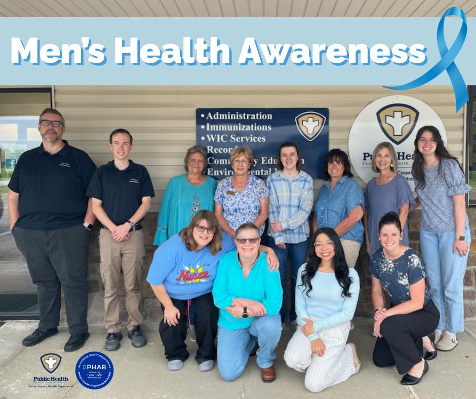 TaneyCoHealth's tweet photo. June is Men's Health Awareness Month! We are celebrating today by wearing blue. 💙 Let's encourage men to prioritize their well-being! 💪
#MensHealthAwarenessMonth #MensHealth #PublicHealth #TCHD https://t.co/M07JcGlJFT