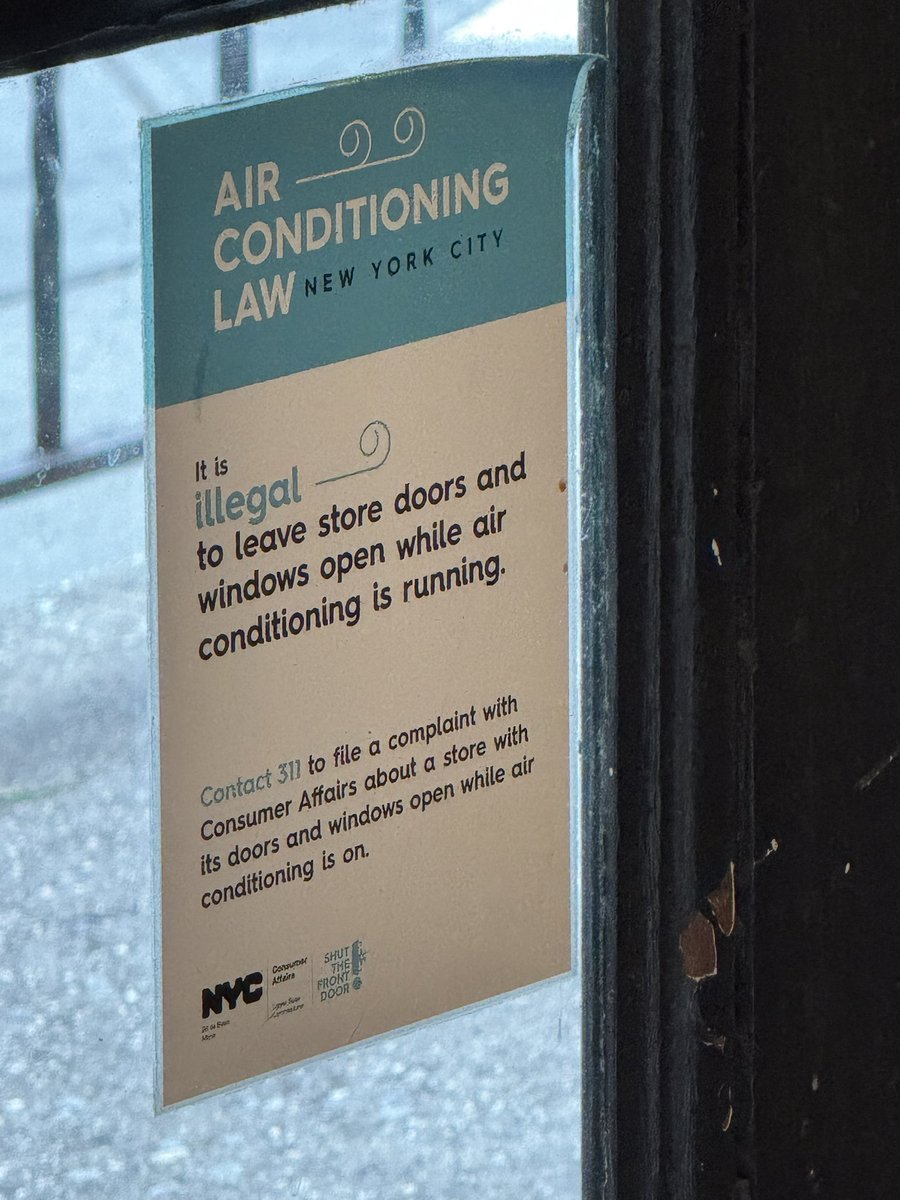 I was unaware that it’s illegal, not just a bad idea, to keep a store door open while the AC is on i