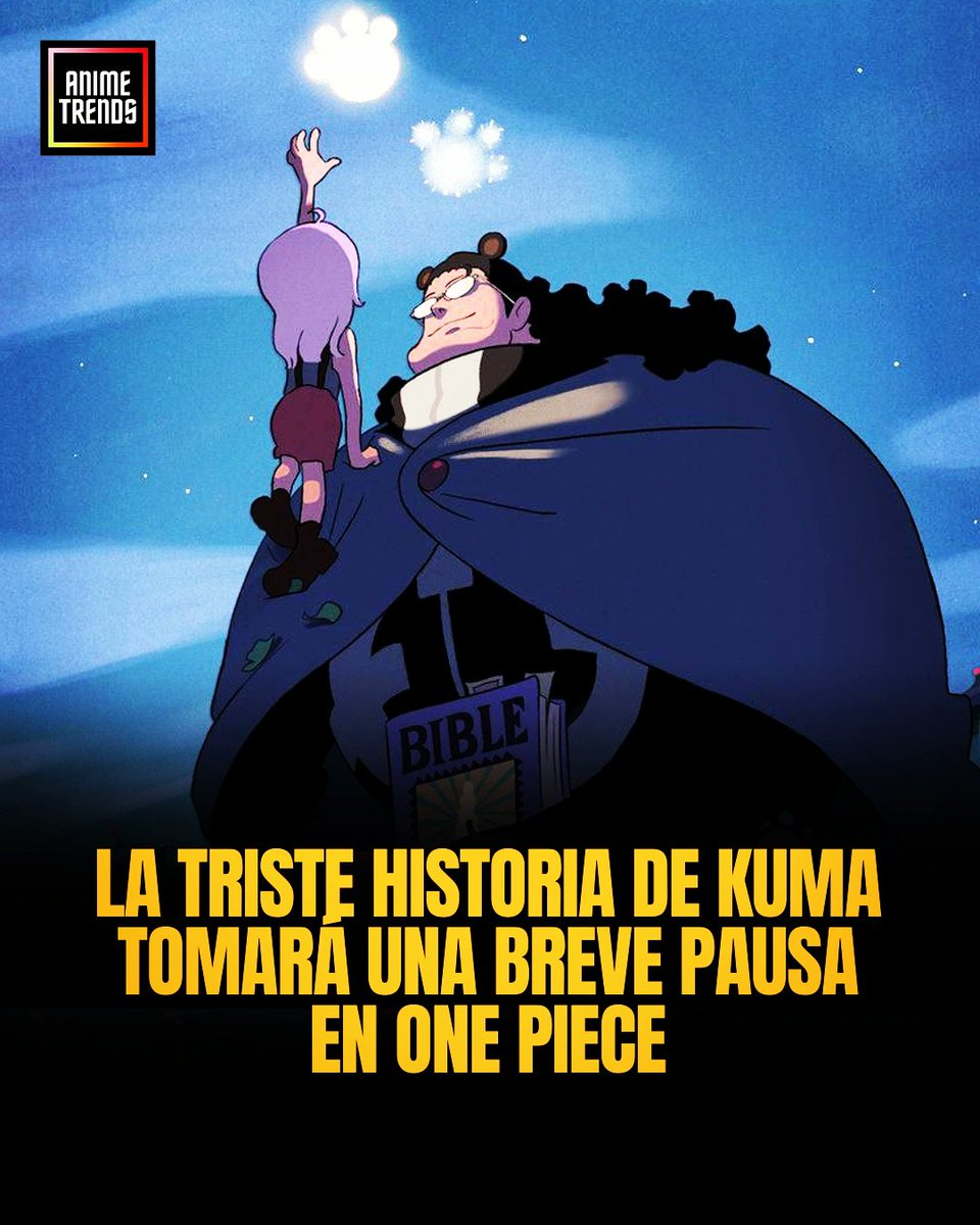 La historia de Kuma en One Piece hará una breve pausa la próxima semana. 😔

El episodio 1134 se estrenará hasta el 29 de Junio, mientras tanto el 22 de Junio tendremos un episodio especial recopilatorio titulado:

🎬 “La aventura de Dr. Chopper – Un chequeo entre buenos amigos
