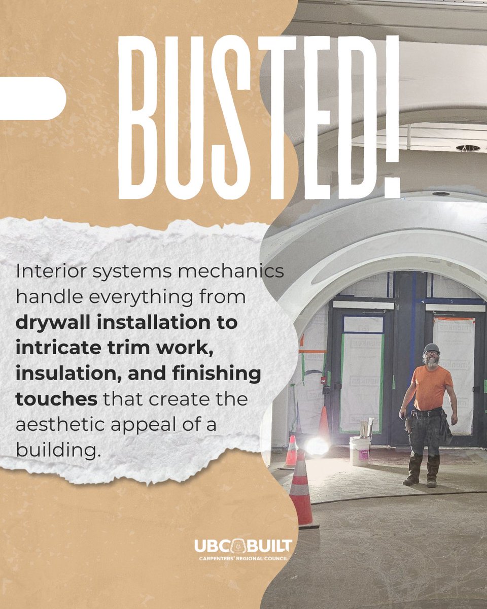 Interior systems handle everything from drywall installation to detailed trim work, insulation, and the finishing touches that bring a building’s aesthetic to life. 🏠 What other myths have you heard about this trade? 💬
#MythBusting #BuildingAesthetics #SkilledTrades