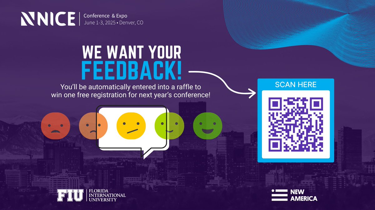 #NICECyberCon25 may be over, but we still want to hear from you! 

Let your voice shape what’s next! Fill out our post-conference survey and you'll automatically be entered to win free registration for next year’s conference in Philly!

📝webforms.fiu.edu/view.php?id=53…