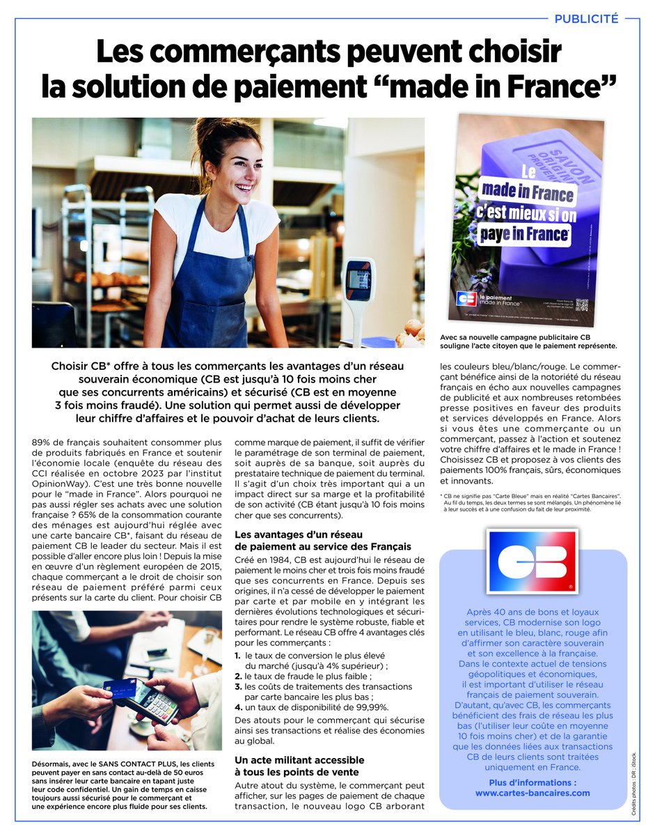 Valorus (@valorusgroup) on Twitter photo Savez vous qu'il est possible de choisir un mode de paiement "made in France" ? Choisir <a href="/CartesCB/">Cartes Bancaires CB</a> c'est choisir 1 réseau de paiement par carte & mobile souverain. On en parle dans ce #publirédactionnel diffusé en #PQR avec la régie OPS de #366. 👌 cartes-bancaires.com/actualites/pay… Savez vous qu'il est possible de choisir un mode de paiement "made in France" ? Choisir <a href="/CartesCB/">Cartes Bancaires CB</a> c'est choisir 1 réseau de paiement par carte & mobile souverain. On en parle dans ce #publirédactionnel diffusé en #PQR avec la régie OPS de #366. 👌 cartes-bancaires.com/actualites/pay…