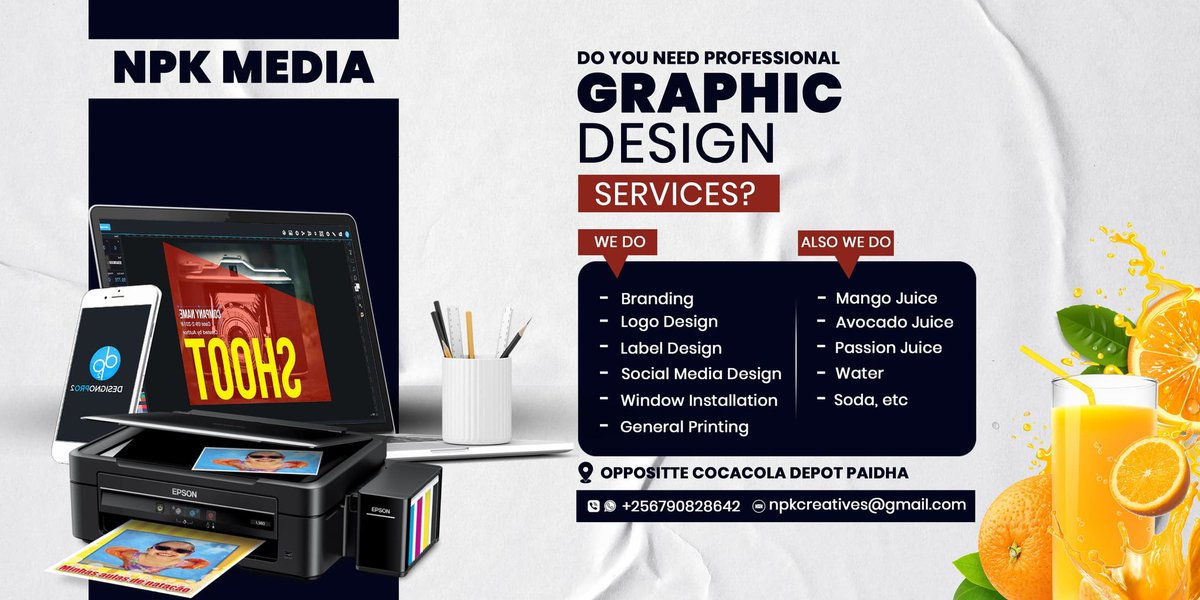 media_npk's tweet photo. Boost your brand with NPK MEDIA LTD!
✨️ Graphic Design, Digital Marketing & Printing Services.
Let's bring your vision to life! 📲 +256790828642
#DesigningReality #CreativePartner https://t.co/Ed7oqcspfv