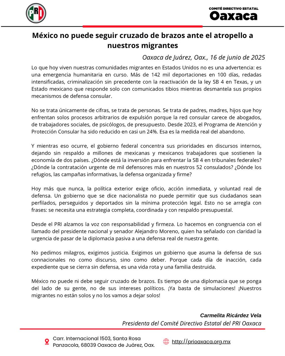 Mientras miles de mexicanos son deportados y perseguidos en EE.UU., el gobierno guarda silencio y recorta recursos a los consulados.
¡No más abandono a quienes sostienen nuestra economía! ¡Exigimos acción real y defensa inmediata!