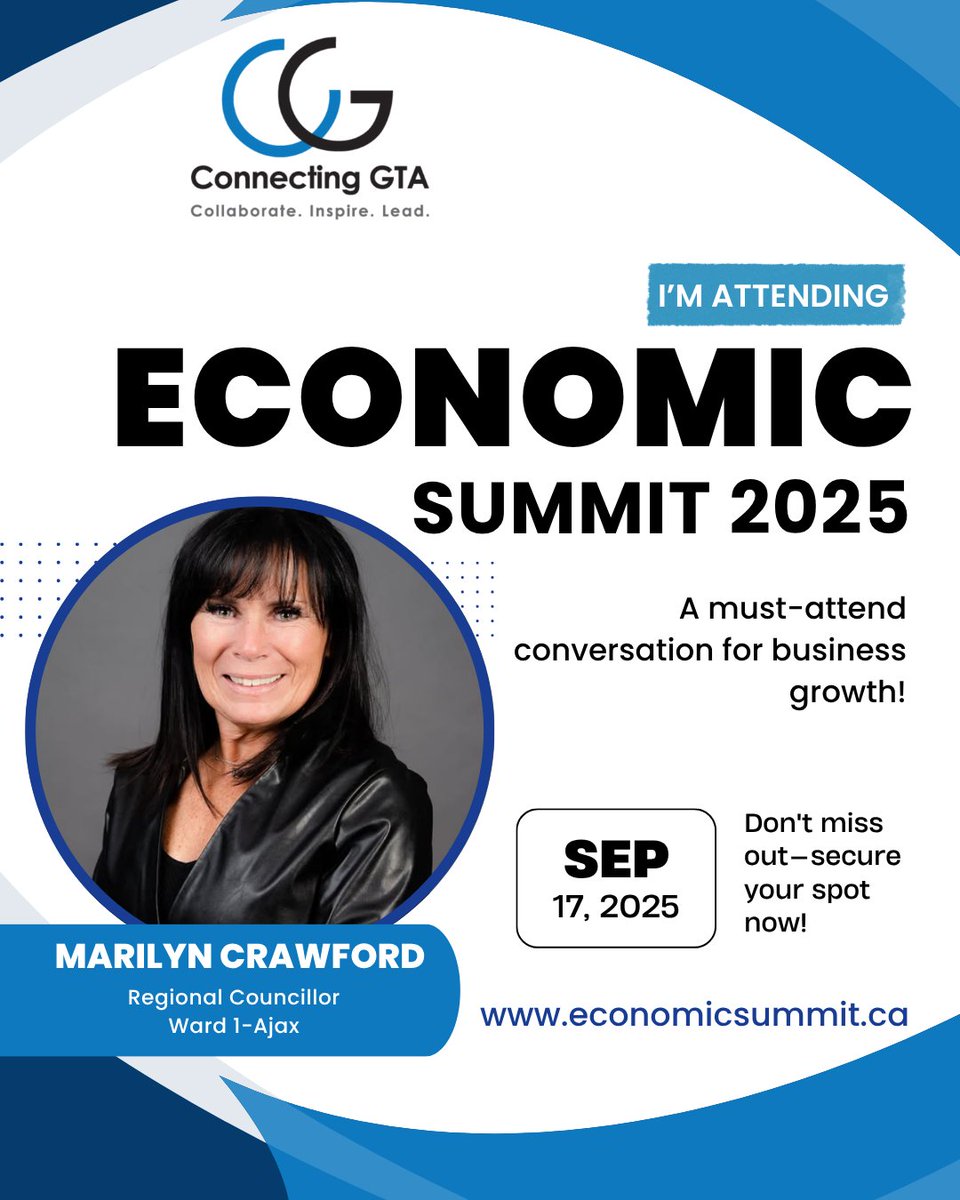 "Marilyn Crawford" is attending the Connecting GTA Economic Summit 2025!

🗓️ September 17, 2025
📍 937 Progress Ave, Scarborough
🔗cgta.club/event-5941373