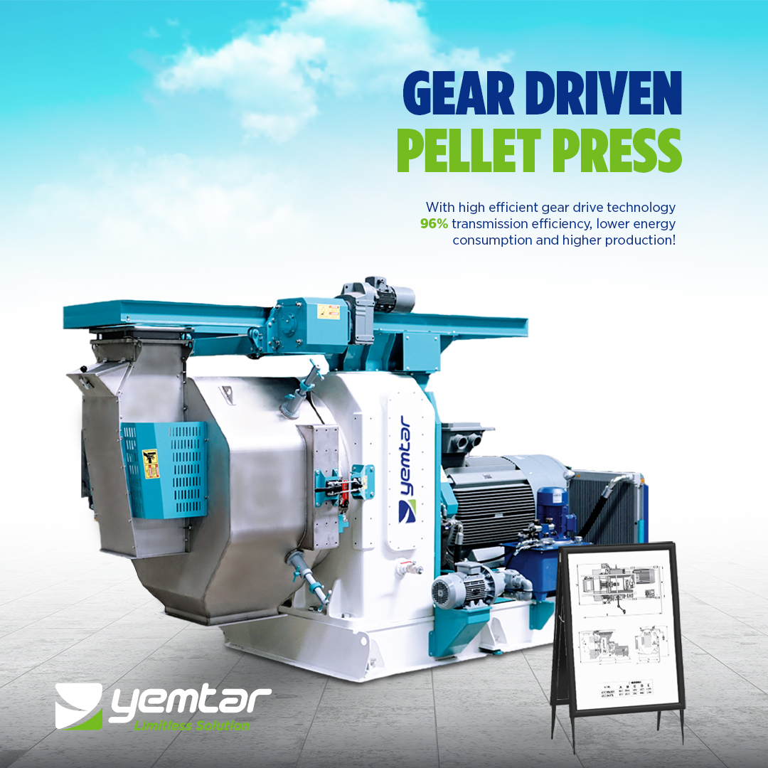 yemtar's tweet image. With high efficient gear drive technology 96% transmission efficiency, lower energy consumption and higher production!

#Yemtar #PelletPress #GearDriven #Machine #Machinery #LimitlessSolution