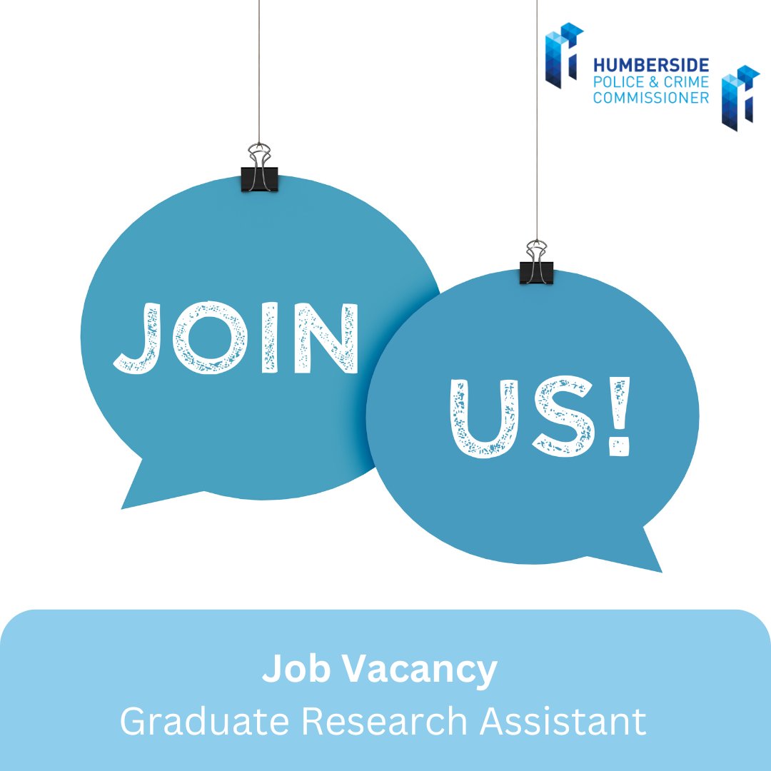 We are looking for a talented individual to join our team as a Graduate Research Assistant on a one-year placement, designed to help you gain experience while contributing to our work to prevent serious violence. 

For more information and how to apply ow.ly/9Zrk50Wa5aS