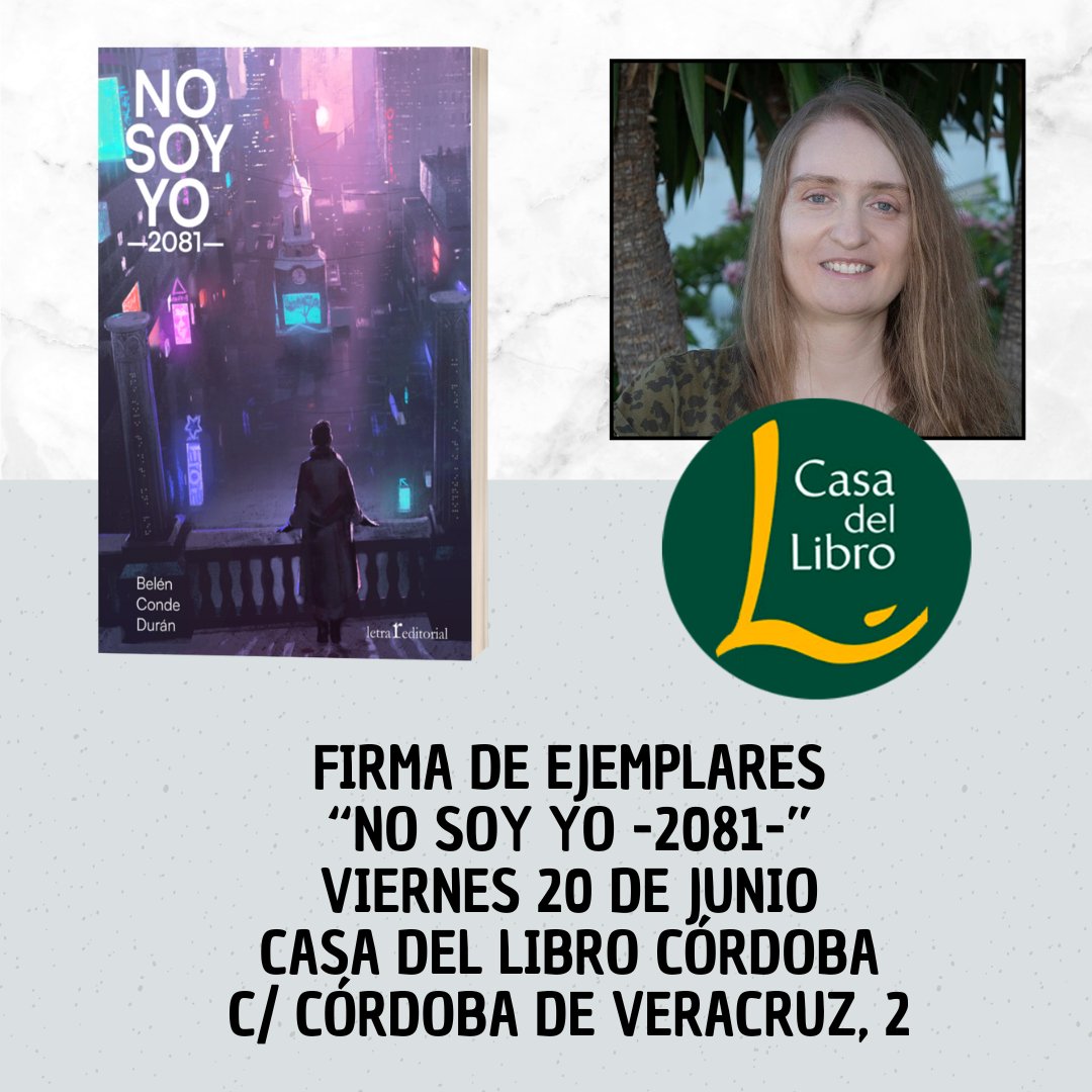 El próximo viernes estaré en <a href="/casadellibro/">Casa del Libro</a>  #cordoba🥰 ¡Espero veros!