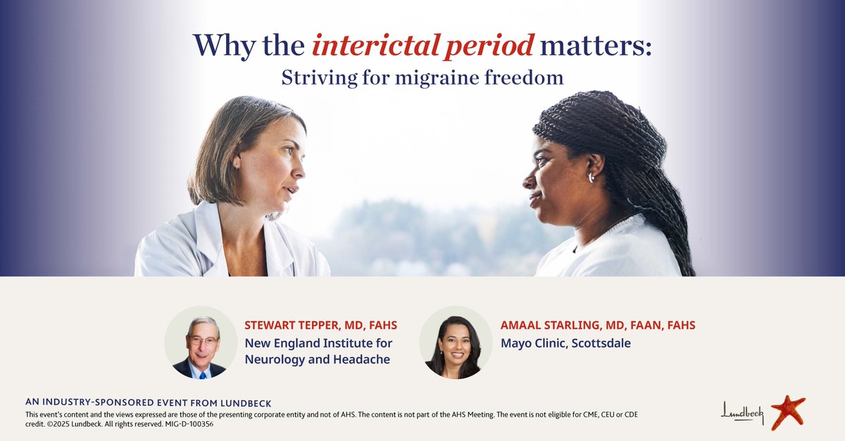 Attending #AHSAM? Join Lundbeck tomorrow for a session on first-of-its-kind interictal research and implications for clinical practice, 12:30-1:15 pm, lower level L100 C-H. #BrainHealth