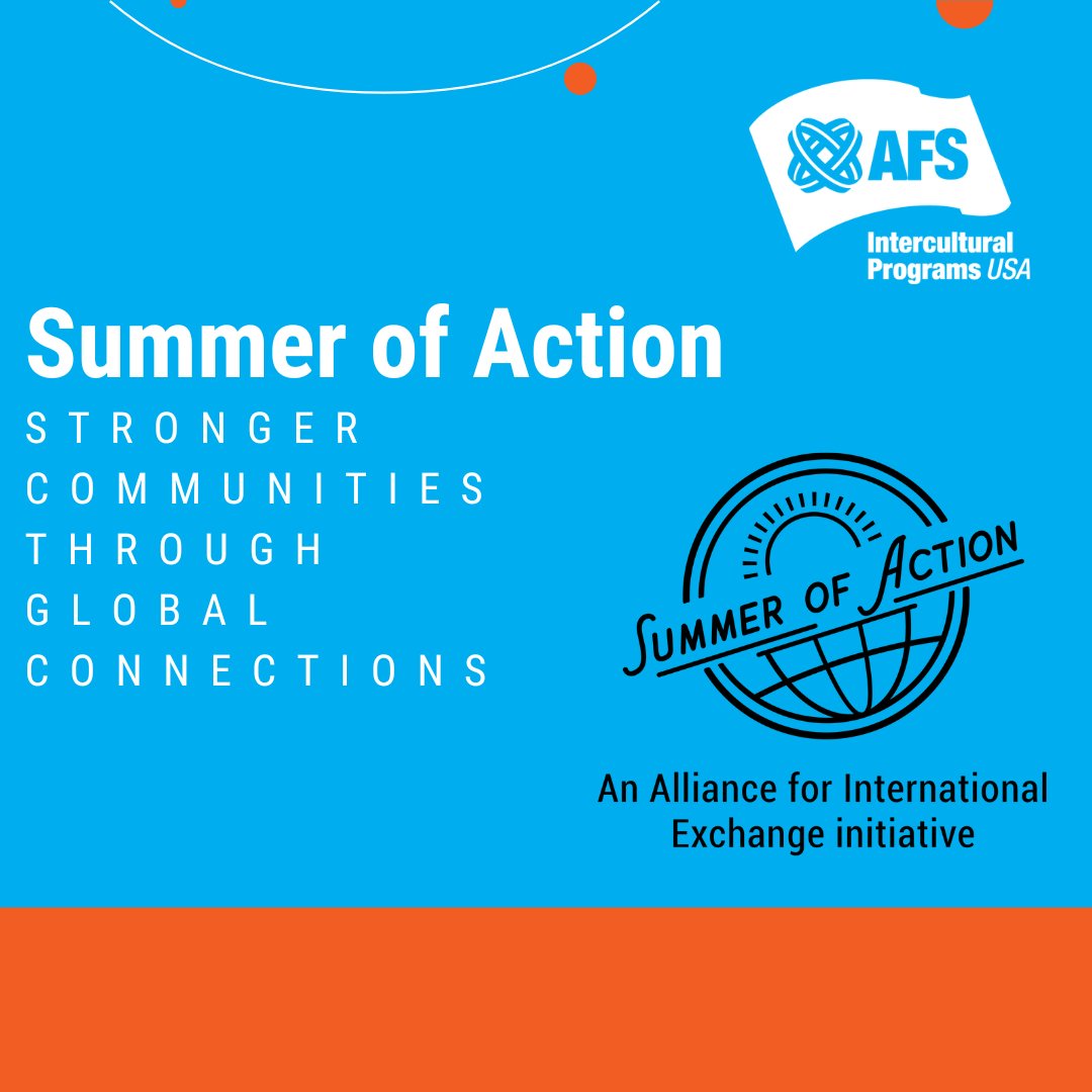 AFS-USA (@afsusa) on Twitter photo 🌎AFS-USA’s Summer of Action is here! ☀️
We’re partnering with the <a href="/AllianceExchnge/">Alliance for International Exchange</a> to raise awareness about the powerful impact of international exchange programs—and we need your voice!
Contact your Member of Congress using this letter generator: bit.ly/3TqimeB 🌎AFS-USA’s Summer of Action is here! ☀️
We’re partnering with the <a href="/AllianceExchnge/">Alliance for International Exchange</a> to raise awareness about the powerful impact of international exchange programs—and we need your voice!
Contact your Member of Congress using this letter generator: bit.ly/3TqimeB