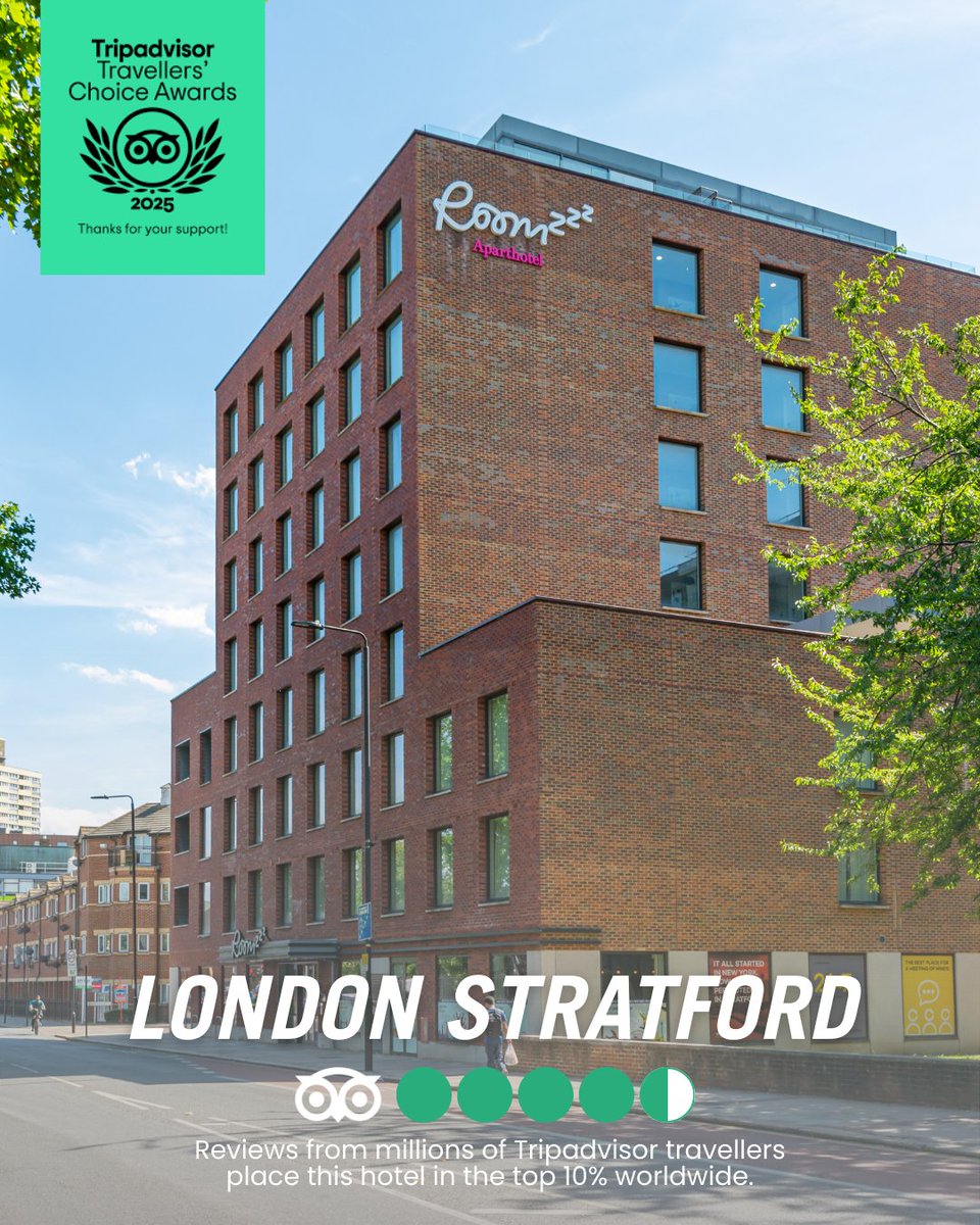 💚 London Stratford is a beauty!

Thanks to our wonderful guests, we've been awarded a 2025 TripAdvisor Travellers’ Choice Award.

Room to work, room to relax, room to absolutely be yourself 💼✨🍕

#Roomzzz #Aparthotels #VisitLondon